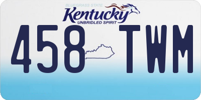 KY license plate 458TWM
