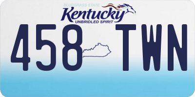 KY license plate 458TWN