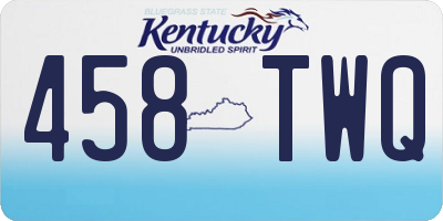 KY license plate 458TWQ