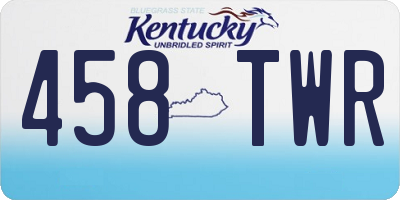 KY license plate 458TWR