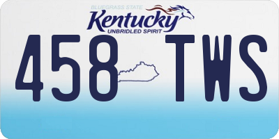 KY license plate 458TWS