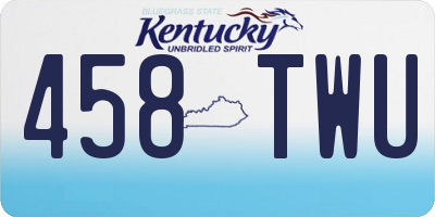 KY license plate 458TWU