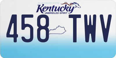 KY license plate 458TWV