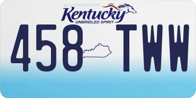 KY license plate 458TWW