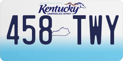 KY license plate 458TWY