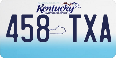 KY license plate 458TXA