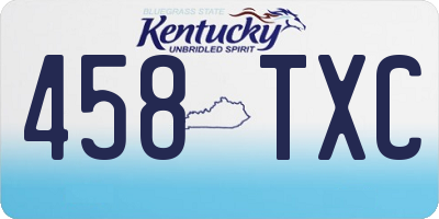 KY license plate 458TXC