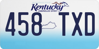 KY license plate 458TXD