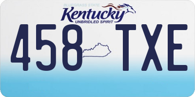 KY license plate 458TXE