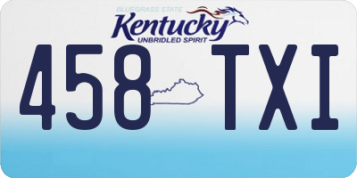 KY license plate 458TXI