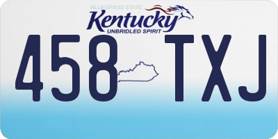 KY license plate 458TXJ