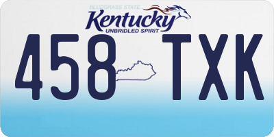 KY license plate 458TXK