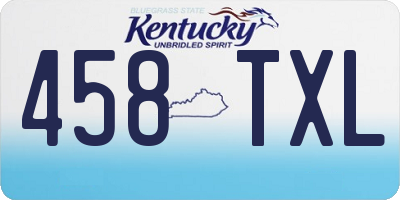 KY license plate 458TXL