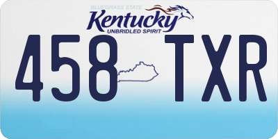 KY license plate 458TXR