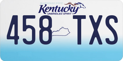 KY license plate 458TXS