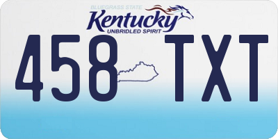 KY license plate 458TXT