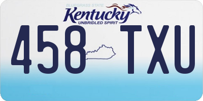 KY license plate 458TXU