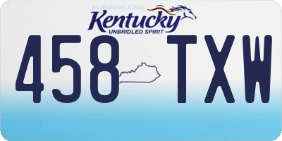 KY license plate 458TXW