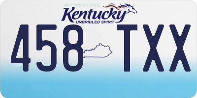 KY license plate 458TXX