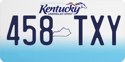 KY license plate 458TXY