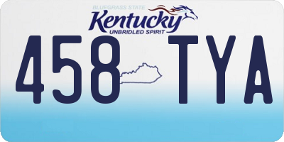 KY license plate 458TYA