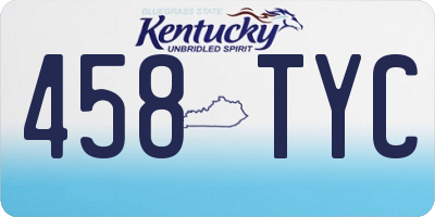 KY license plate 458TYC