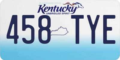 KY license plate 458TYE