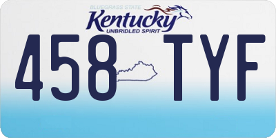 KY license plate 458TYF