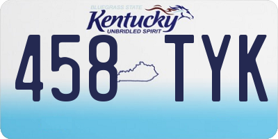 KY license plate 458TYK