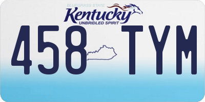 KY license plate 458TYM