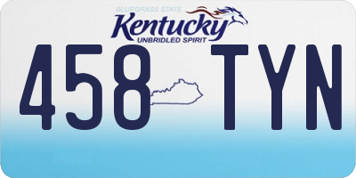 KY license plate 458TYN