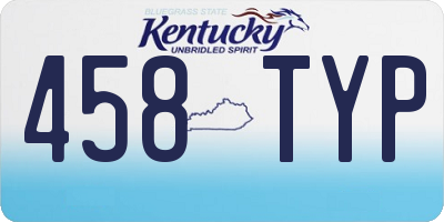KY license plate 458TYP