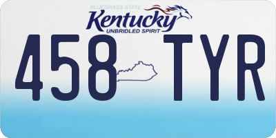 KY license plate 458TYR