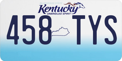 KY license plate 458TYS