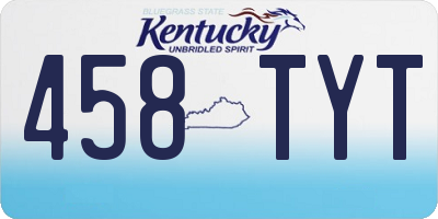 KY license plate 458TYT