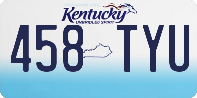 KY license plate 458TYU