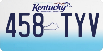 KY license plate 458TYV