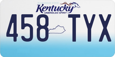 KY license plate 458TYX