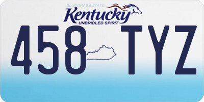 KY license plate 458TYZ