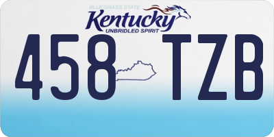 KY license plate 458TZB