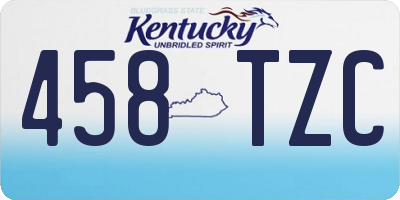 KY license plate 458TZC