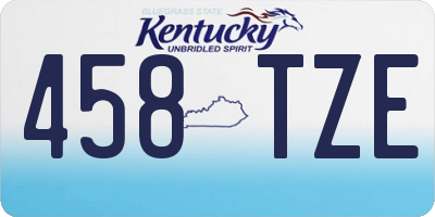KY license plate 458TZE