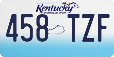 KY license plate 458TZF
