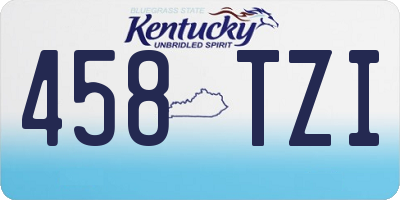 KY license plate 458TZI