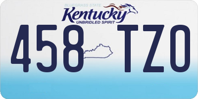 KY license plate 458TZO