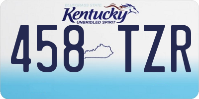 KY license plate 458TZR