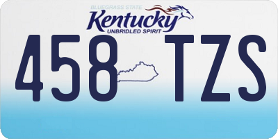 KY license plate 458TZS