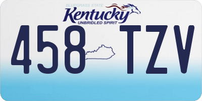 KY license plate 458TZV
