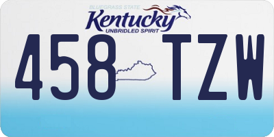 KY license plate 458TZW