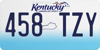 KY license plate 458TZY